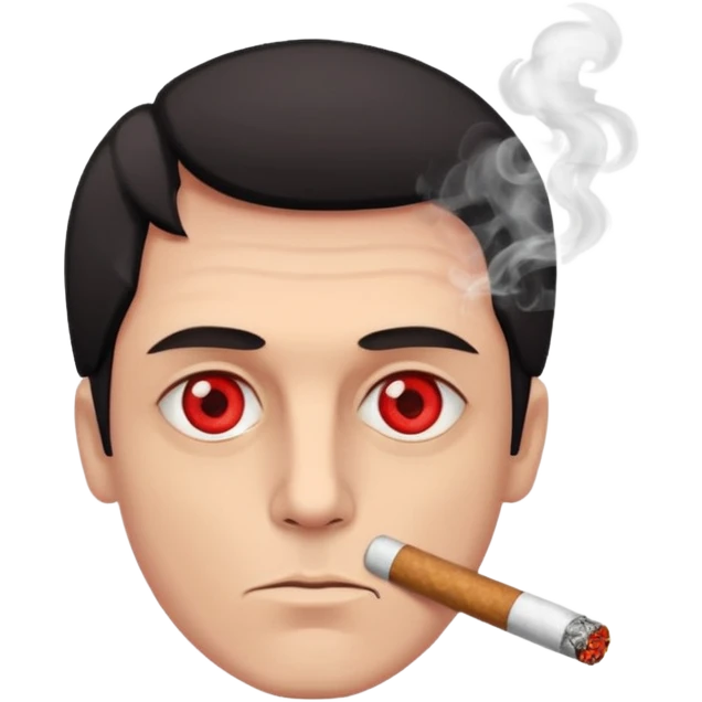 Guy smoking blunt with red eyes  emoji