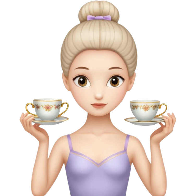 ballerina with a cup head emoji