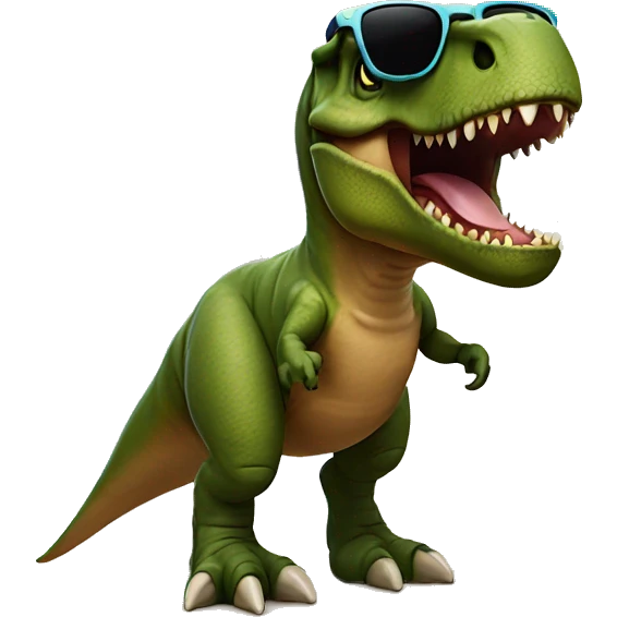 T-rex with sunglasses emoji