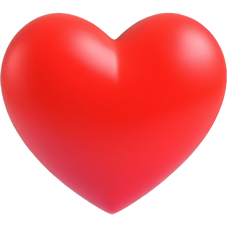 red heart 3D shiny emoji