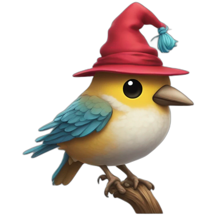 Kiwie bird in a wizards hat emoji