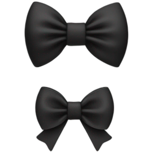 white and a black bow emoji