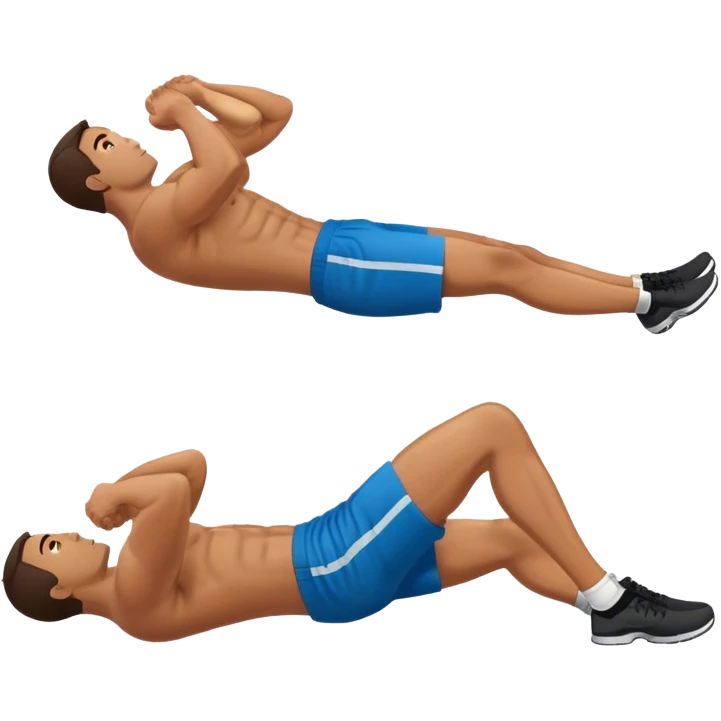 side-view of guy doing Abdominal Crunches emoji
