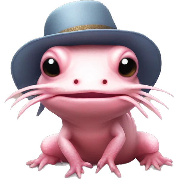 Axolotl wearing a hat emoji