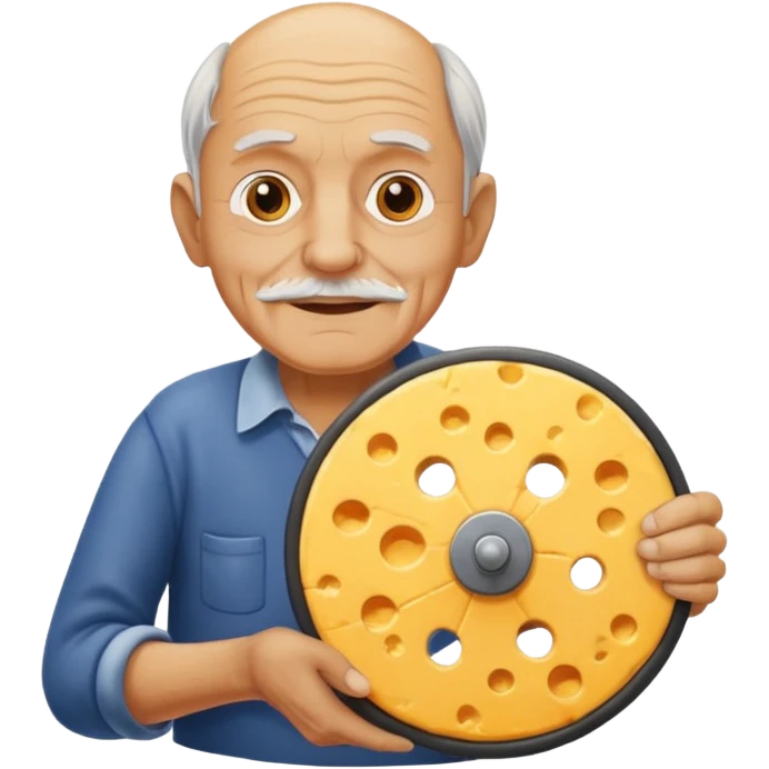 old man holding cheese emoji