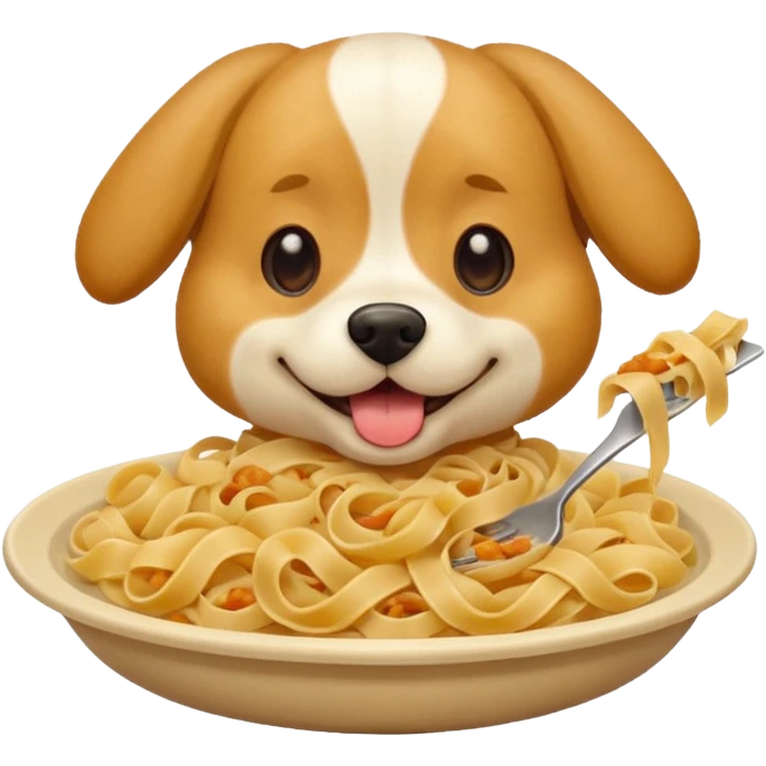 dog eating pasta emoji
