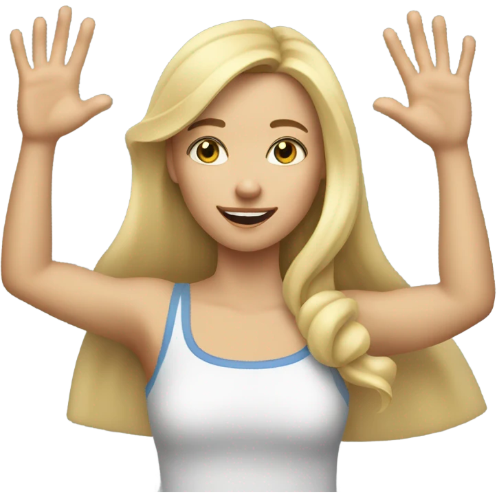 blonde girl gesturing no emoji