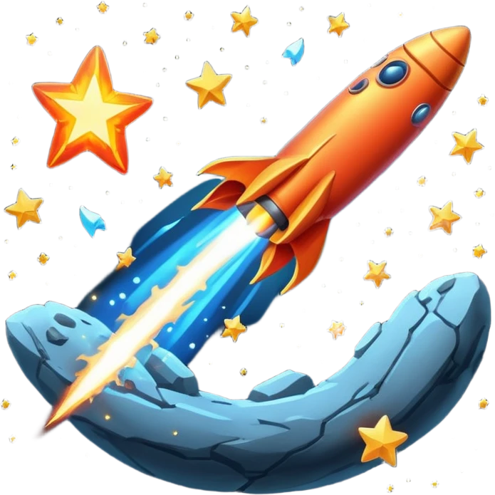 Asteriod emoji make it Falling like a shooting star emoji