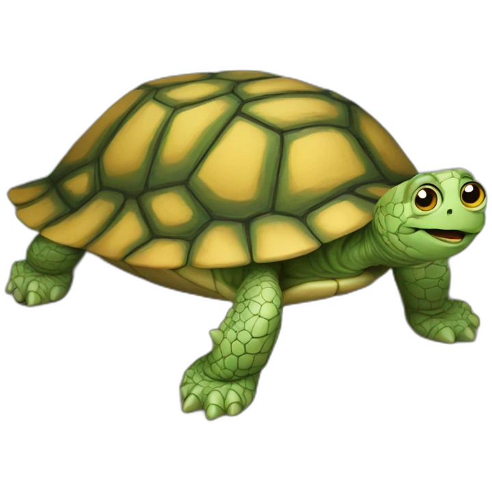 Chat sur une tortue emoji