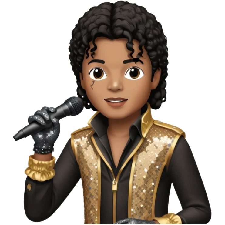 michael jackson is singing with mirco and glove emoji