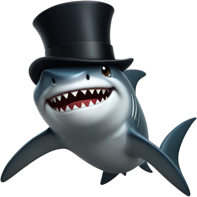 shark with tophat emoji