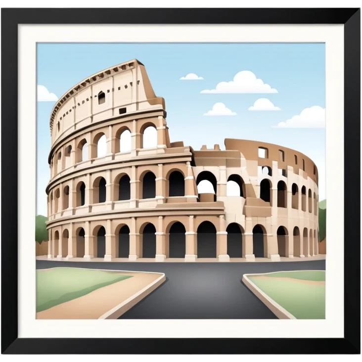 Colosseum in Rome with soft muted colors, not bright emoji