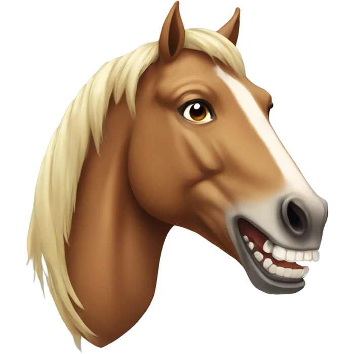 Horse with human teeth emoji