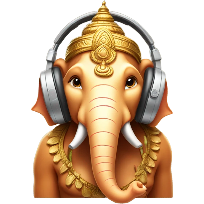 Ganesh with headphones emoji