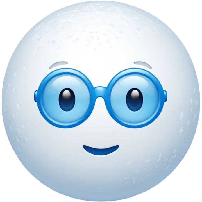 Snowball with blue outline , with the word book inside emoji