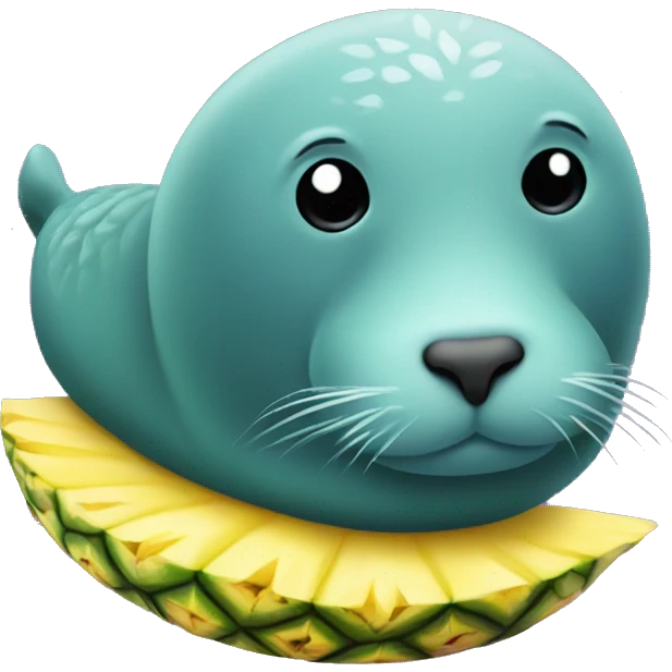 teal seal purple pineapple emoji