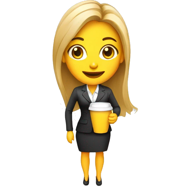 Business marketing fun body girl holding coffee emoji