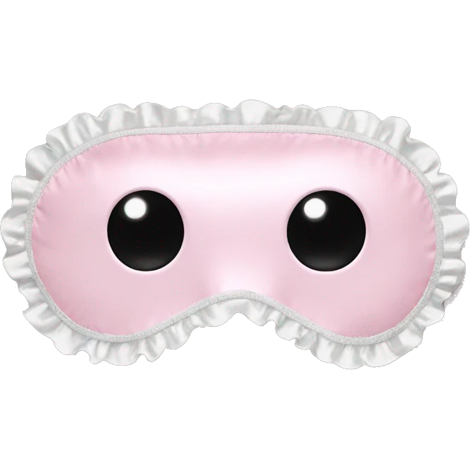 Light pink Frilly satin sleep mask no eyes emoji