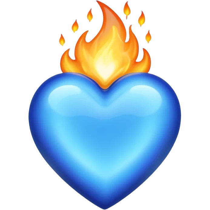Blue heart with blue flame emoji