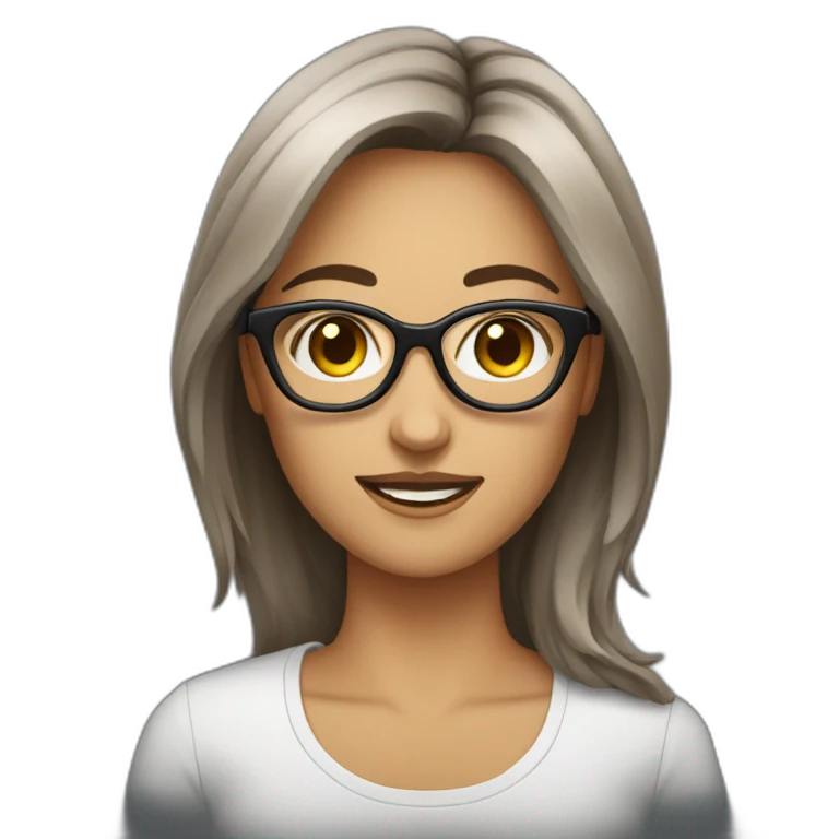Femme brune avec lunette emoji