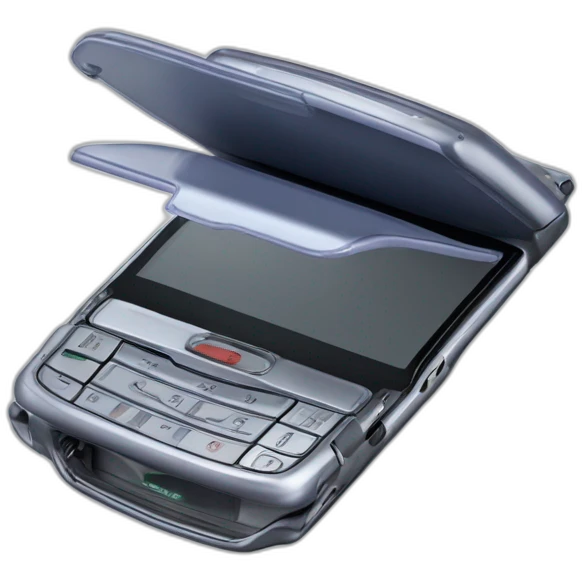 Fold out Motorola Razr V3 mobile device with the iconic clamshell design emoji