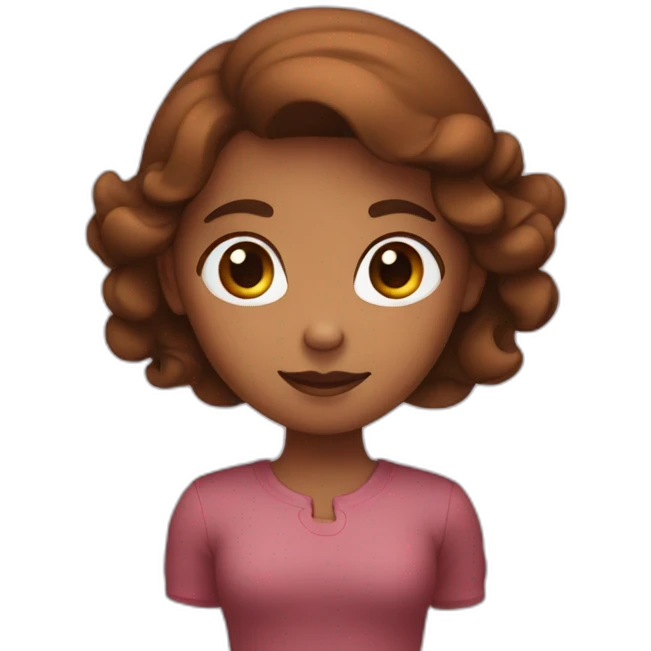 Girl with brown shaping heart with her hands emoji