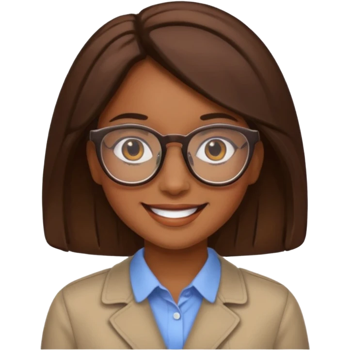 de una chica morena con lentes emoji