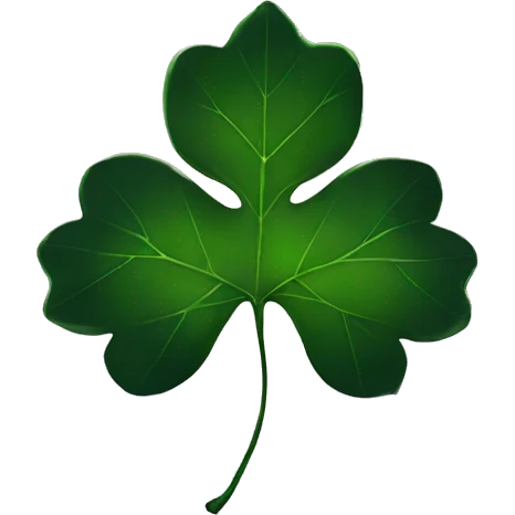 5 leaf black Clover only leaf emoji