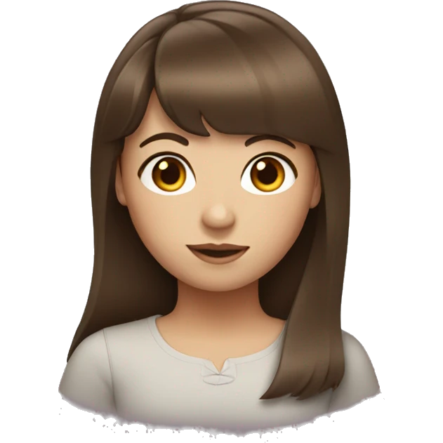 Girl with brown hair and bangs  emoji