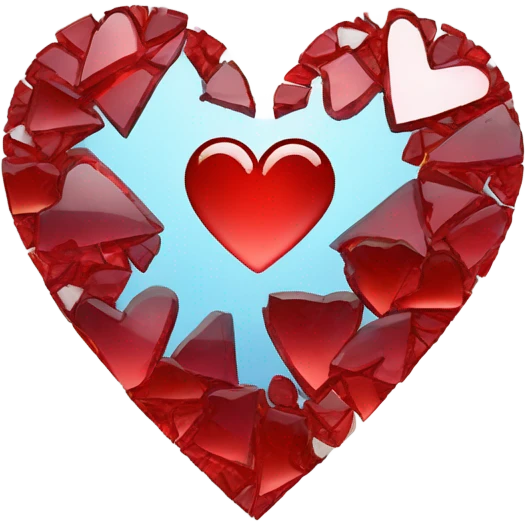 broken glass red heart  emoji
