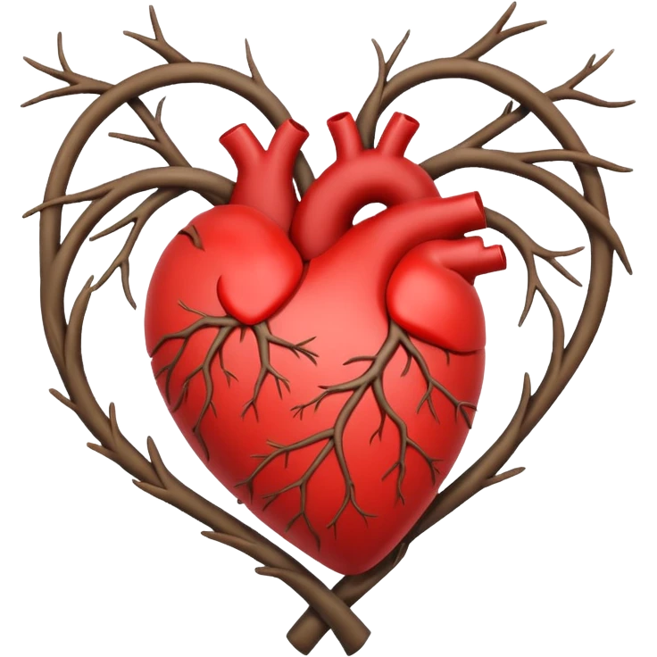 Heart made of twisted branches emoji