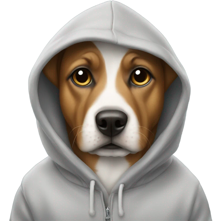Dog wearing hoodie emoji