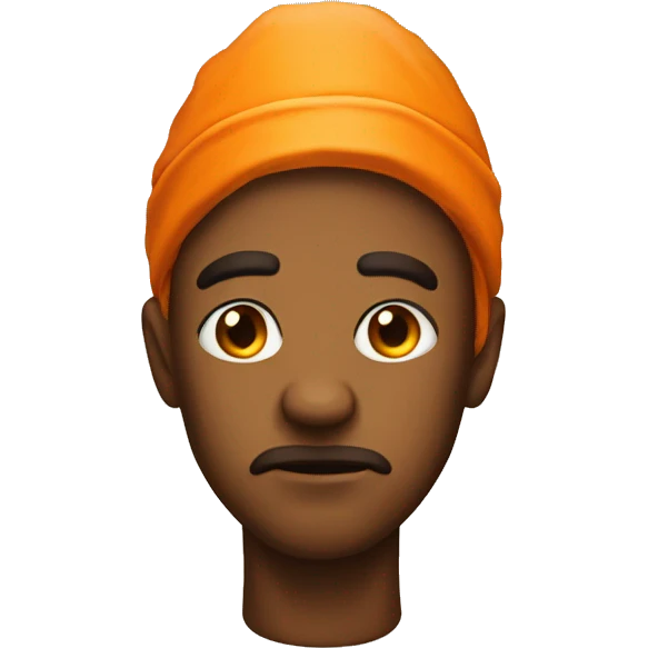 Tangerine with a serious look emoji