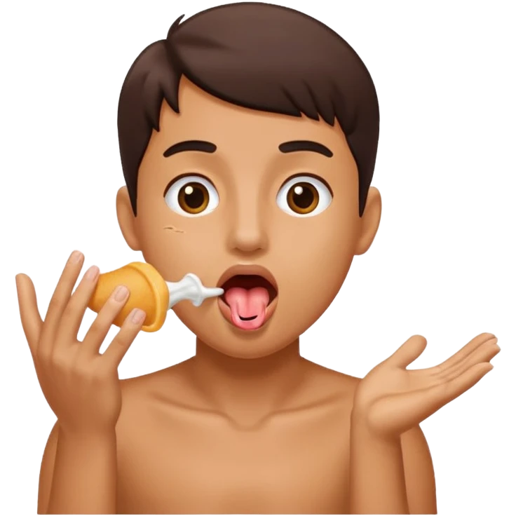 hands feeding air with tounge out  emoji