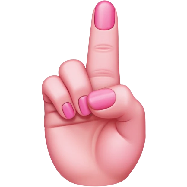 Pink middle finger emoji