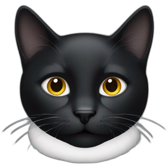Black cat with a white line on his nose emoji