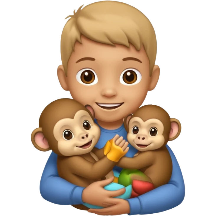 Baby with Monkey. emoji