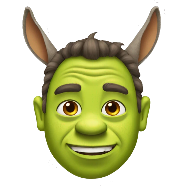 Shrek with donkey ears emoji