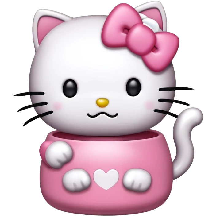 Gato kawaii riéndose con lágrimas, como si estuviera contando un chiste gracioso hello kitty emoji