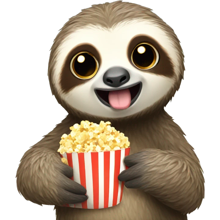sloth eating popcorn emoji
