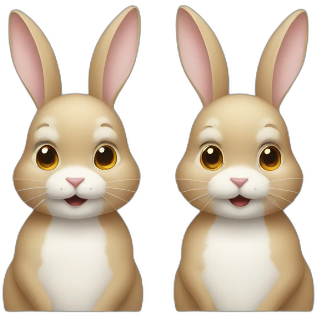 Two rabbit faces emoji