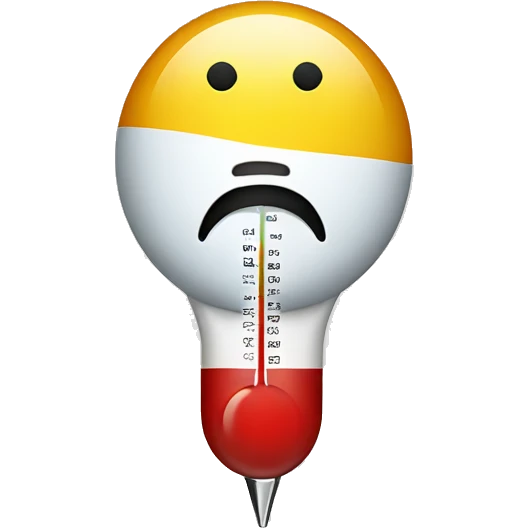 emoticon with a thermometer in its mouth emoji