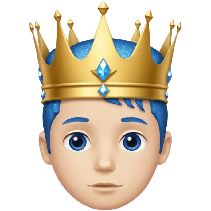 blue Boy glitter crown emoji