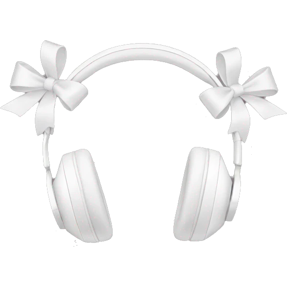 White headphones with bows  emoji
