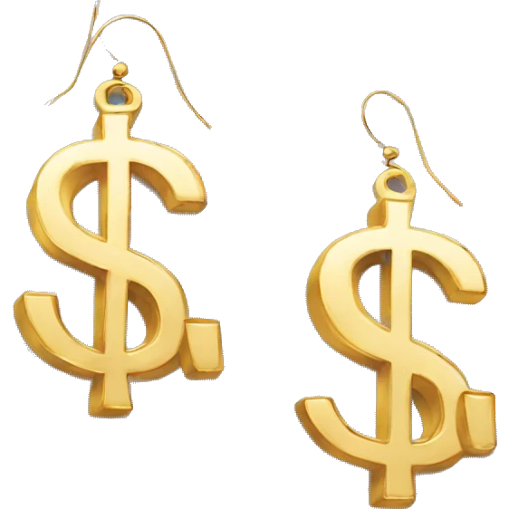 $  symbol dollar  shaped earings emoji
