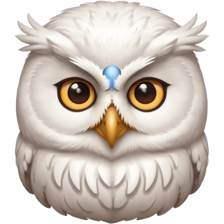 white olw half body, lean head emoji