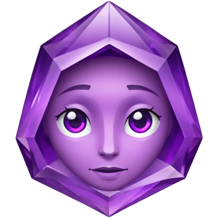 amethytst with a face emoji
