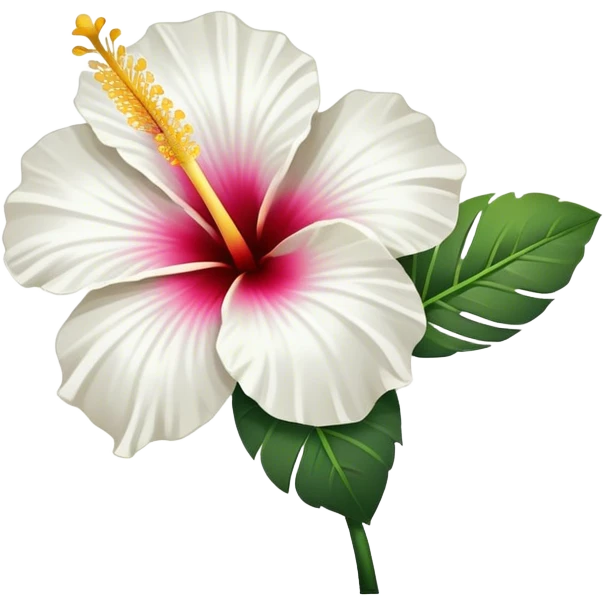 single white Hawaiian hibiscus, straight stem emoji