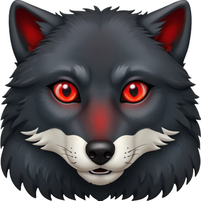 black wolf with red eyes emoji
