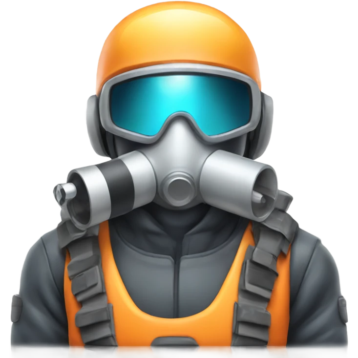 Guy in reflective gear with bubble guns emoji
